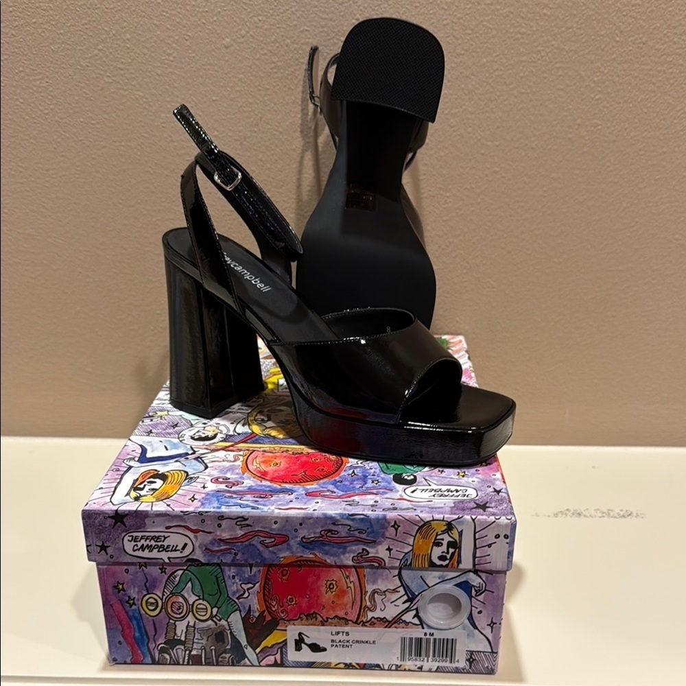 Jeffrey Campbell Glossy Black Platform Heels